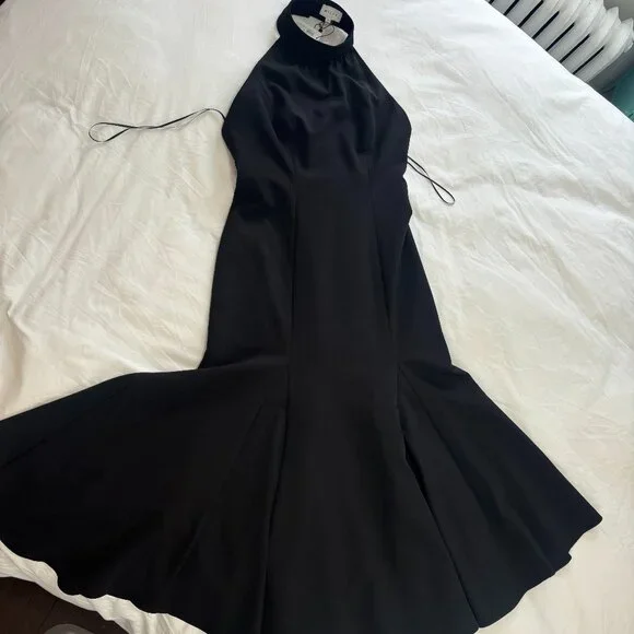 NWT MILLY Women's Penelope High Neck Cady Black Dress, Sz 8, low-cut  back,01WD80 - threedaughtersproperties.com